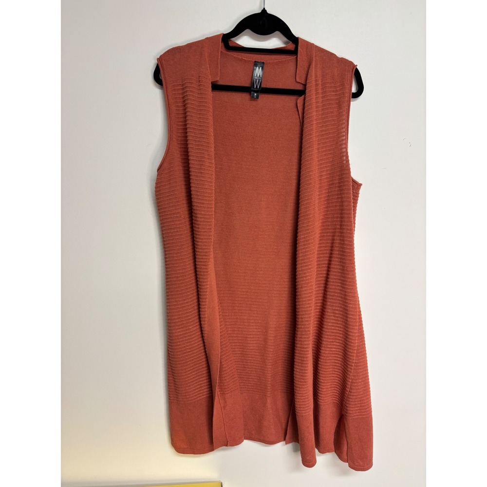 MarlaWynne Basics Sleeveless Open Front Cardigan Vest,‎ Women's Size L